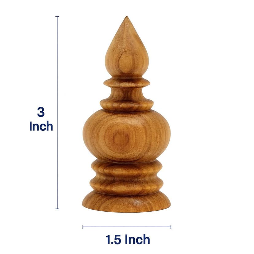 Pooja Kalash Small Without Polish (Pack of 2) � 3 Inch Height, 1� Inch Base � Natural Wood Design | Traditional Wooden Poojai Kalasam � Elegant Finish for Home Temple view 2
