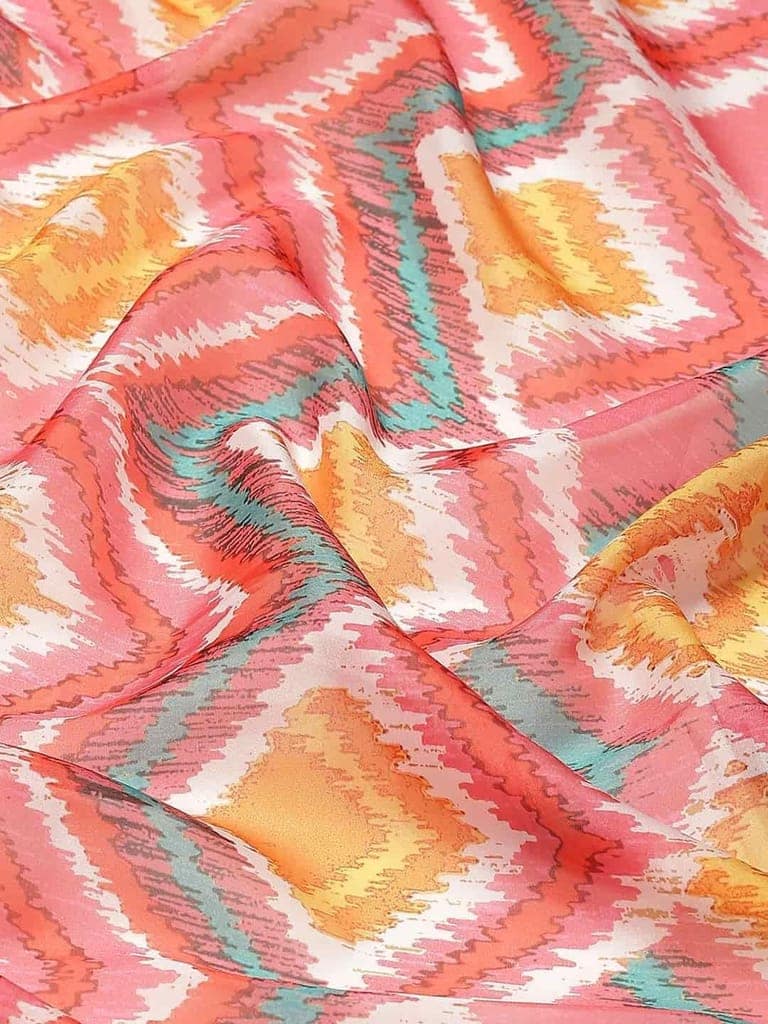 Women's Colorblock Digital Printed Chiffon Saree With Unstiched Blouse Piece view 6