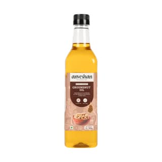 Anveshan Wood Pressed Groundnut/Peanut Oil- 1L pet Bottle