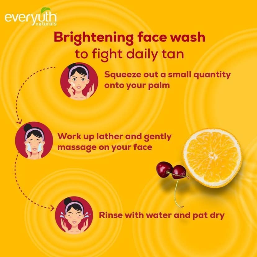 Everyuth Naturals Brightening Lemon Cherry Face Wash (150gm) view 3