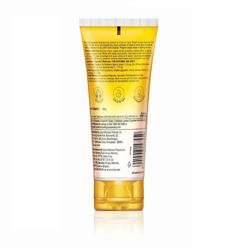 Everyuth Naturals Brightening Lemon Cherry Face Wash (150gm) view 6
