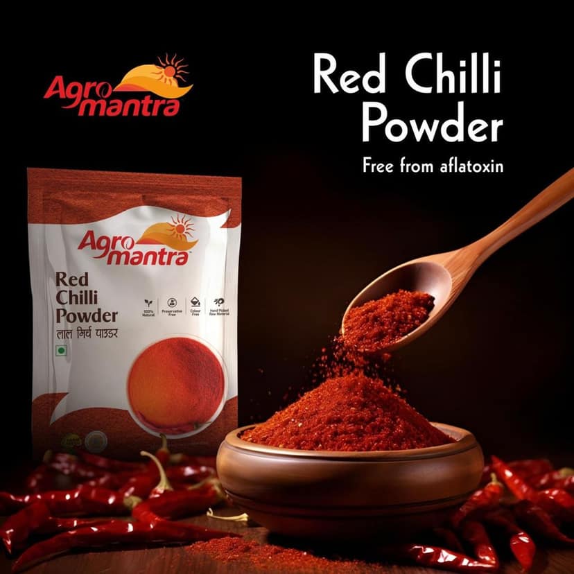 Agro Mantra Chilli Powder 500g | Authentic Indian Spice | Hand-Picked Guntur, Baydgi, Gujarat Chillies | Without Preservatives & Artificial Colour | Vibrant Colour & Rich Heat | Ideal for Curries, Chutneys & Tandoori Dishes (pack of 2) view 10