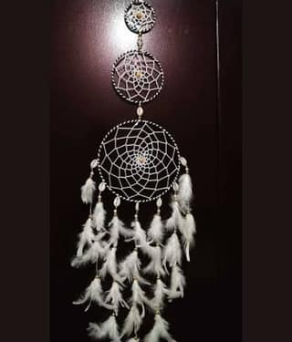 new lucky Feather White Dream Catcher - Pack of 1 ( X cms )