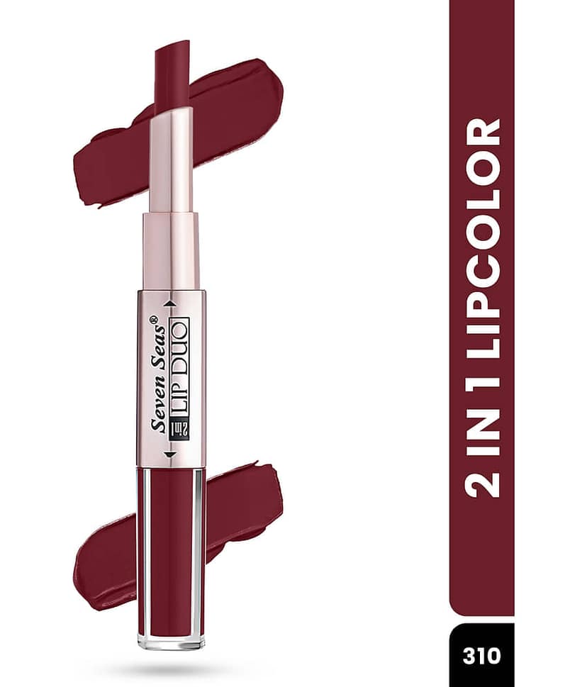 Seven Seas 2in1 Full Coverage Comfortable Lipstick + Liquid Lipstick (Medium Carmine)