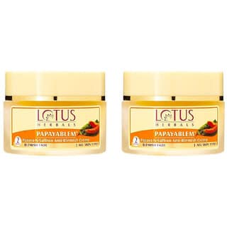 Lotus Herbals Papayablem Papaya-N-Saffron Anti-Blemish Cream Fades Blemishes For All Skin Types 50G ( Pack Of 2 )