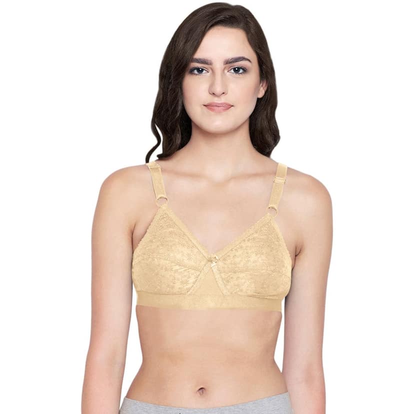 Bodycare 100% Cotton Lightly Padded Non wired Tshirt Bra-Pack of 3 view 2