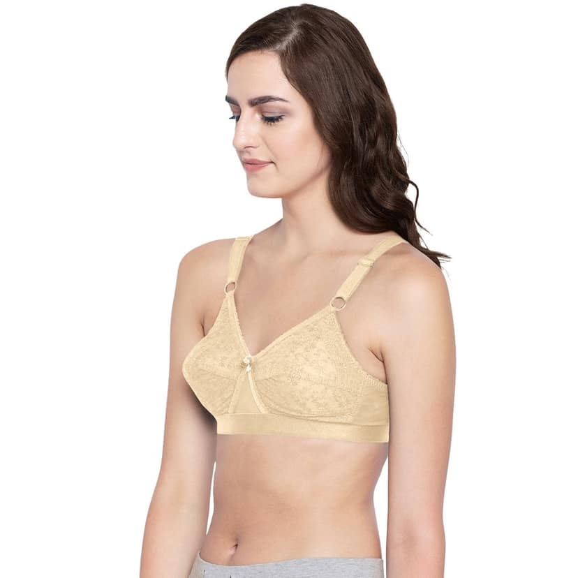Bodycare 100% Cotton Lightly Padded Non wired Tshirt Bra-Pack of 3 view 3