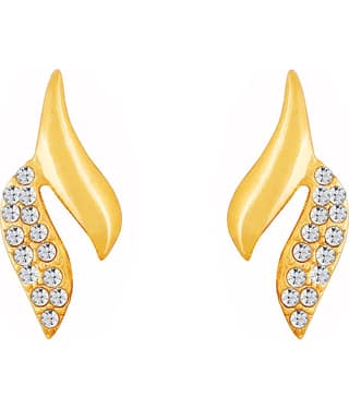 Golden Grace Fashion Jewellery Leaf Style Gold Plated Beautiful Earrings Women And Girls