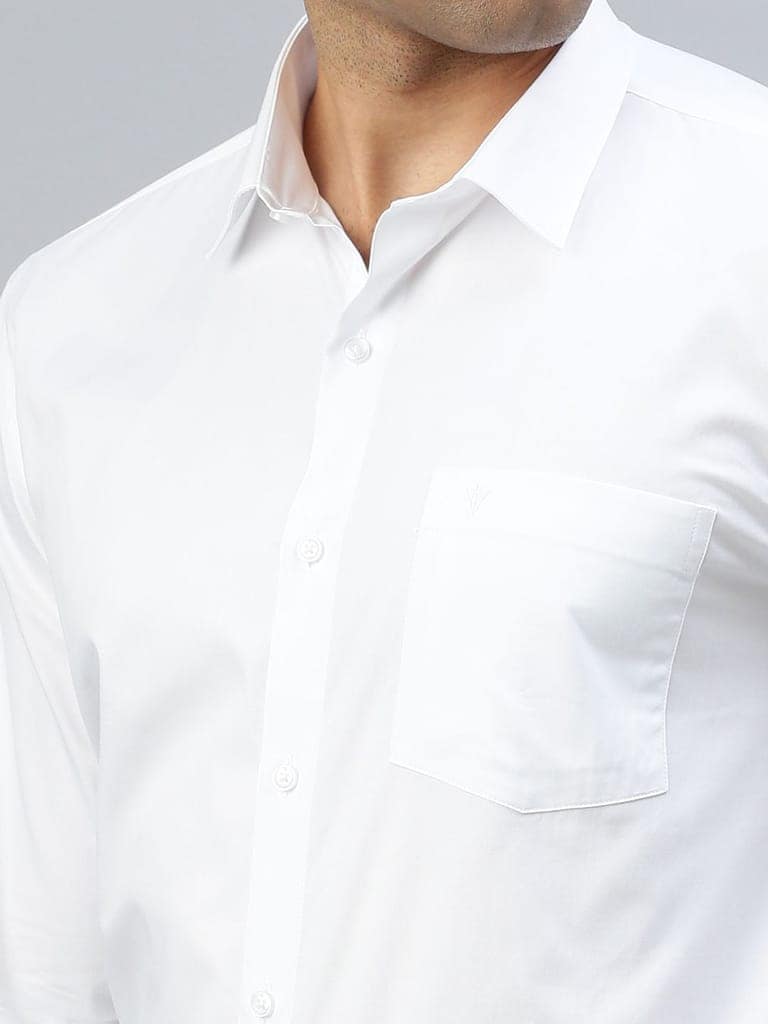 Mens Stain Proof White Shirt Full Sleeves Clean White view 4