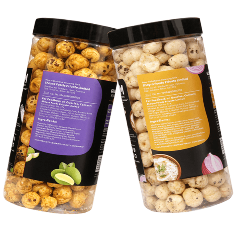 GOURMET MAKHANA Roasted in Olive Oil | Flavors Cream and Onion & Achari Mango | Combo Of 2, 65g Each. - 130 gm view 2