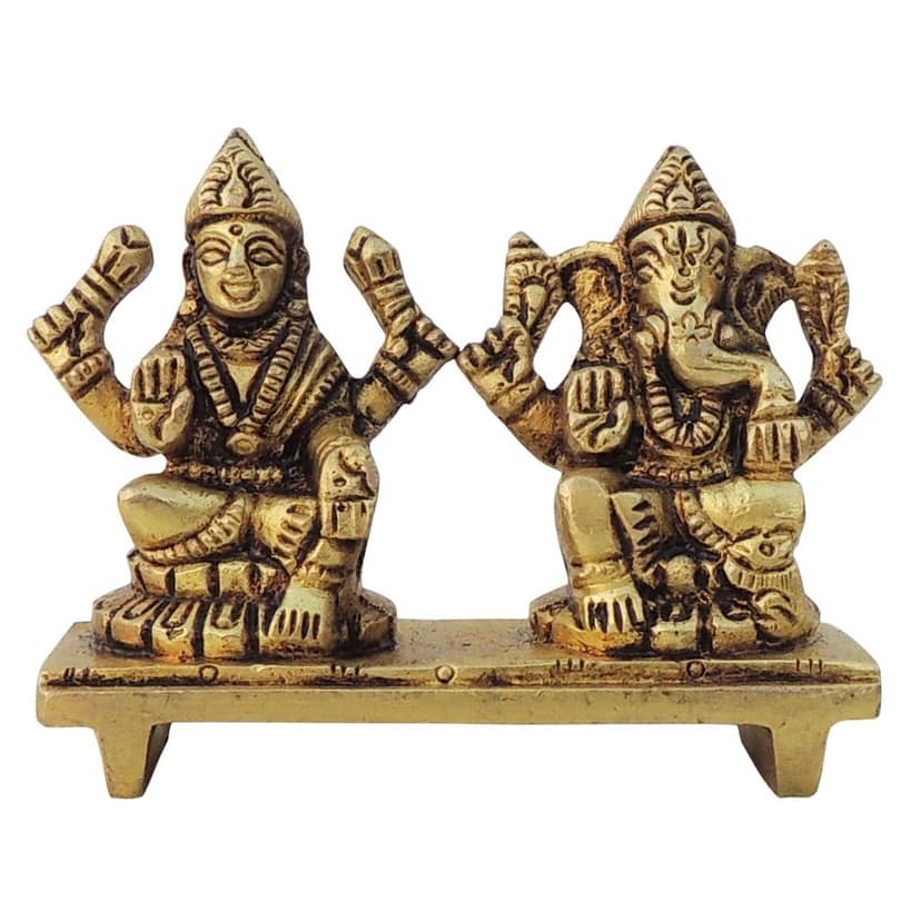 Brass Showpiece Laxmi Ganesh One Same Base God Idol Statue (BSMAS645 D) view 2