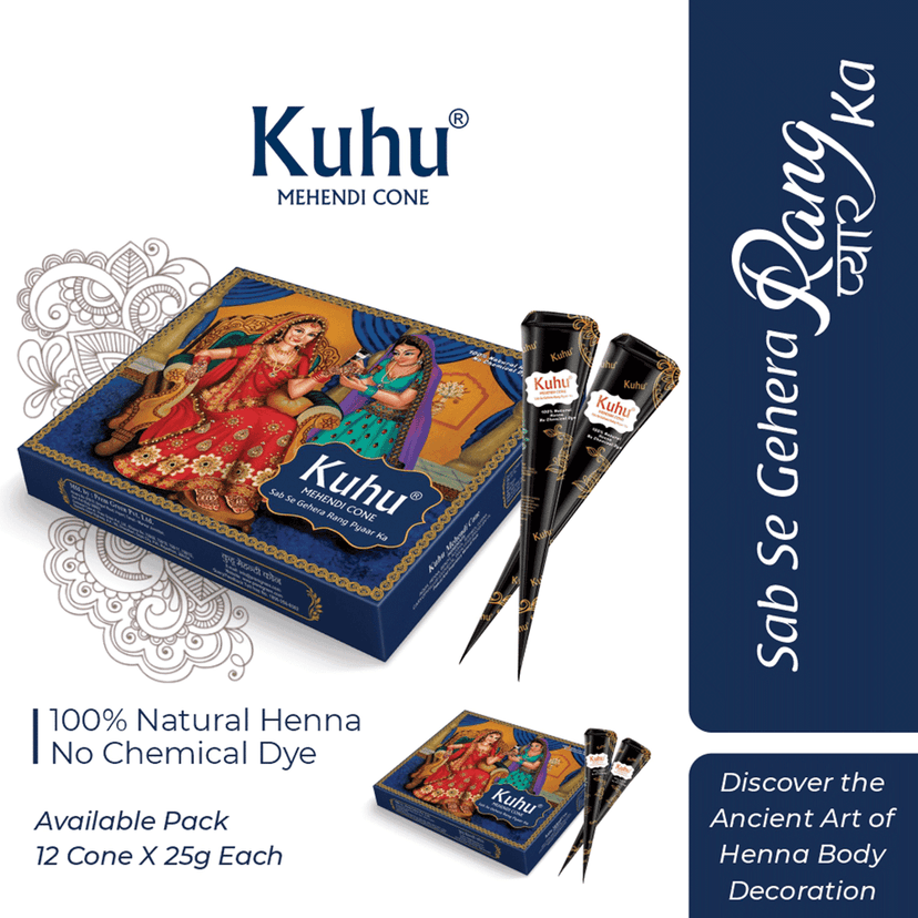 Kuhu Natural Henna-Based Mehendi Cones Set view 5
