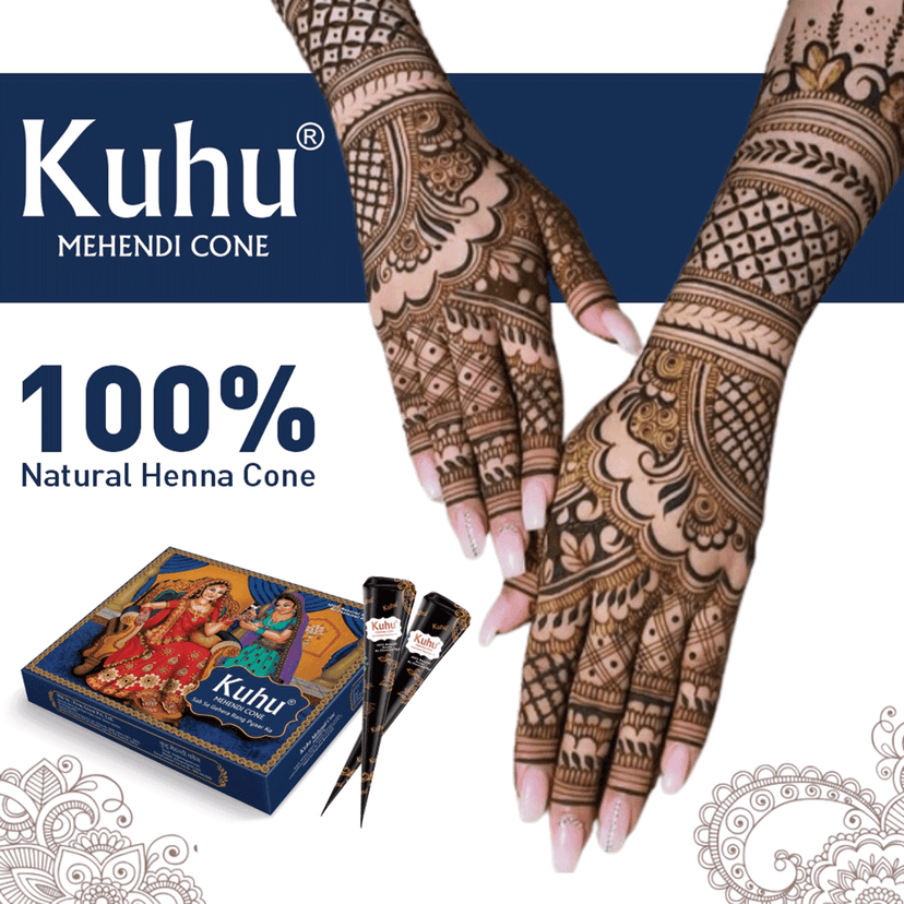 Kuhu Natural Henna-Based Mehendi Cones Set view 6