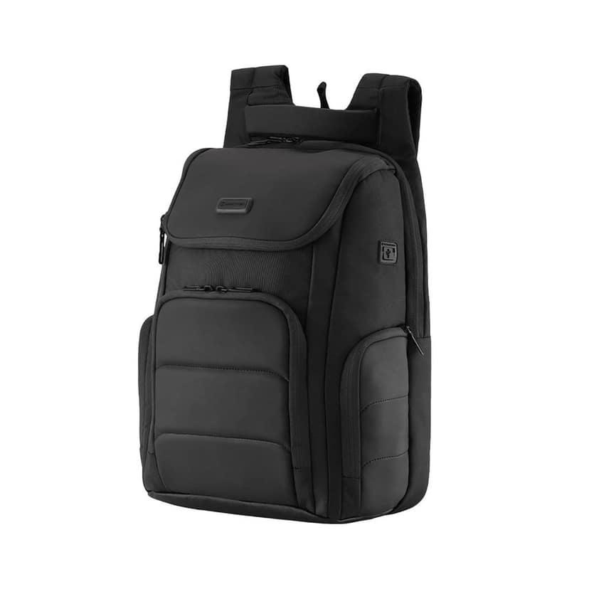 HARISSONS Teknos Business Travel Laptop Backpack | 35L | Fits 15.6” Laptop | 900D PU-Coated Polyester & Vegan Leather | Work, Travel & Commute | USB Port, Anti-Theft Pocket, Rain Cover