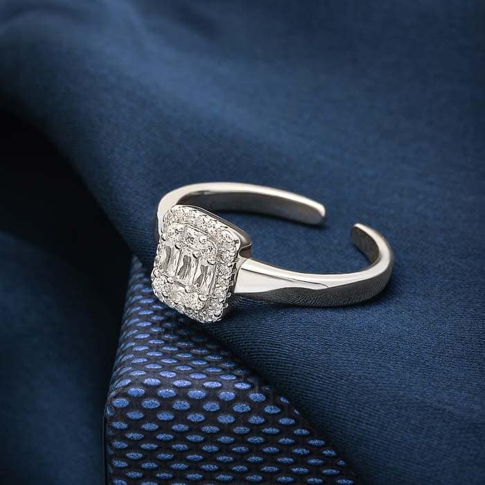 Silver Pixie Square Ring view 3