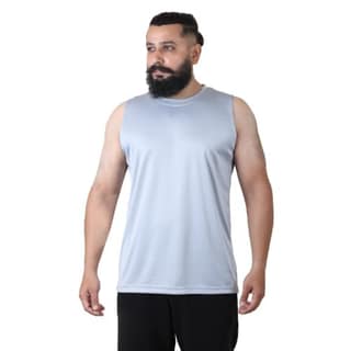 Men's Gym Sleeveless T-Shirt Grey - Drifit, Quick Dry Sports Tank Top, Sando Vest