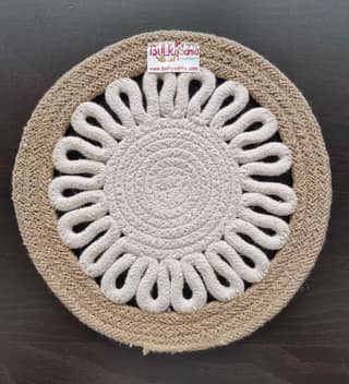 Round table mats cotton placemats (pack of 1) | Hotpads / trivets 9", Heat Resistant, Reversible Use (Payal) by Bulky Santa
