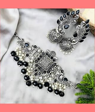 Samridhi DC Silver Alloy Necklace Set ( Pack of 1 )