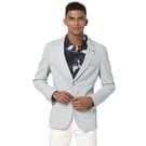 Mufti Light Grey Solid Slim Fit Blazer