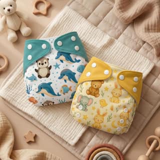 Blushbaby Cloth Diapers for Babies 2 Reusable Diaper Pants with 2 Free Inserts for 3 Months - 3 Years | Washable Dry Feel Pads | Waterproof | Leak Proof | Quick Dry | Adjustable Free Size | Eco Friendly Blushbaby Cloth Diapers for Babies 2 Reusable Diape