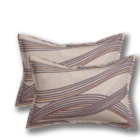 Quirky Home Fantasy Collection Premium Cotton Blend 180 TC Fitted Double Wrinklefree Bedsheet with 2 Pillow Covers, Brown Waves view 2