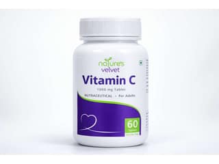 Natures Velvet Vitamin C Tablets for Antioxidant Protection, Immunity Support & Skin Health – 60 Tablets