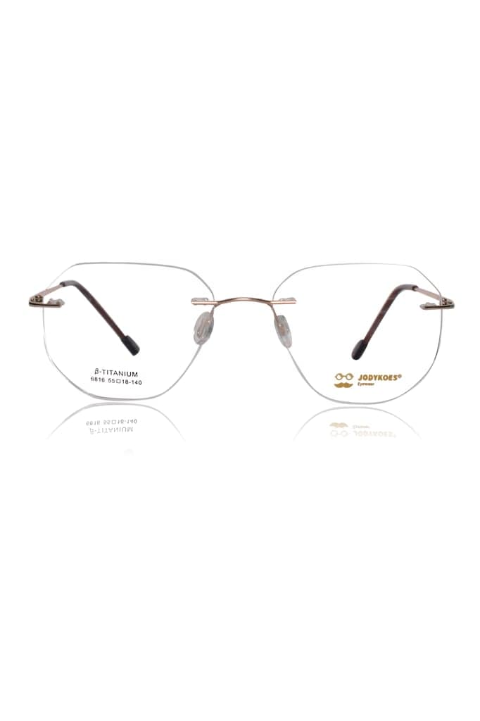 Jodykoes Rimless Spectacle Frame for Men & Women | Frameless Eyeglasses with Lightweight Metal | Adjustable Nose Pads | Office, Professional & Daily Wear view 2