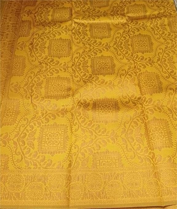 Maroon and gold silk saree with peacock motifs view 3
