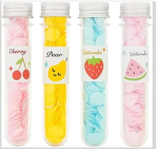 4in 1 set Disposable Paper Soap Tube, Mixed Fragrance Paper Soap Sheets, Flower Design, Compact and Portable, Gentle on All Skin Types, Dissolves Easily, Hygienic and Travel-Friendly(pack of 4)