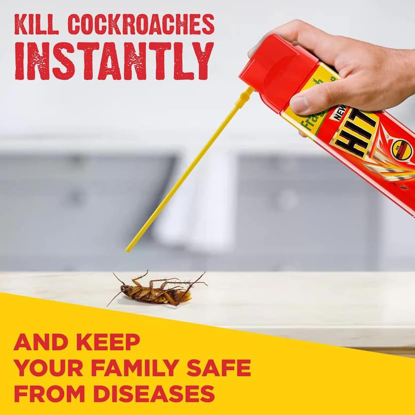 Hit Crawling Insect Killer Cockroach Killer Spray, Instant Kill, Deep-Reach Nozzle, Fresh Fragrance, 625Ml view 2