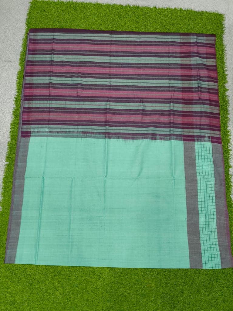 MORI HANDLOOMS COTTON STRIPED PALLU SAREE view 4