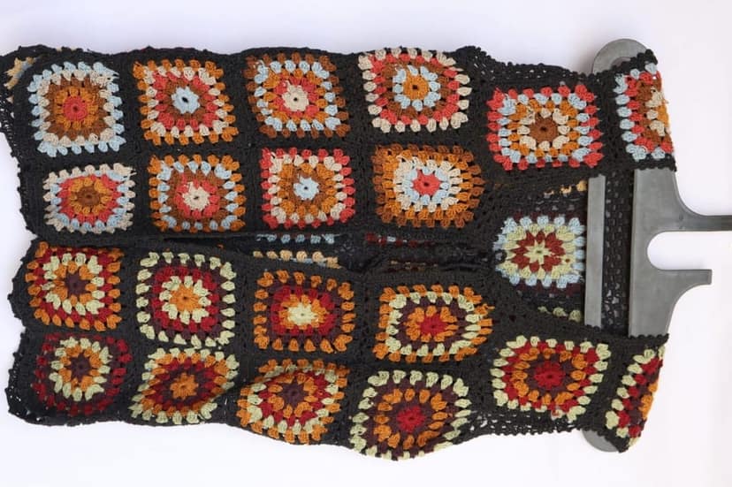Bohemian Crochet Granny Square Patchwork Vest view 3
