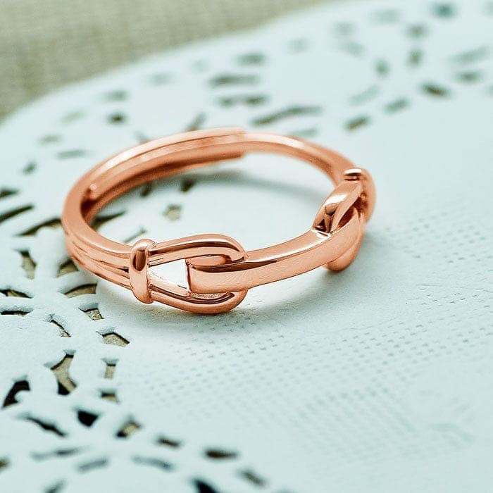 Rose Gold Love Lock Ring view 3