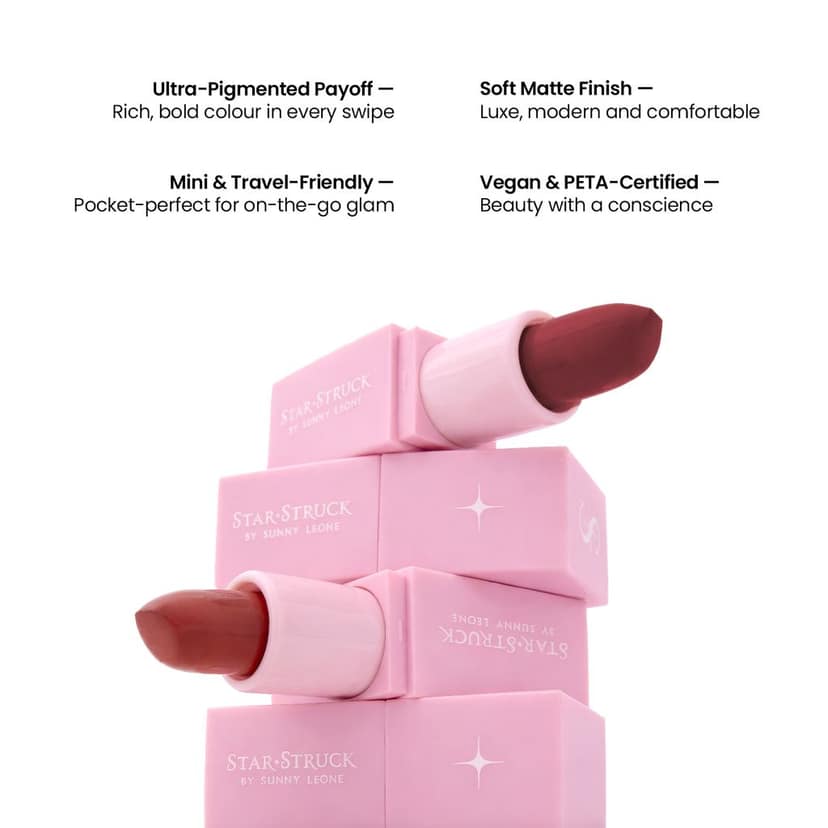 StarStruck by Sunny Leone Mini BFF Lipstick - Pink Lady | 1.6gms view 4