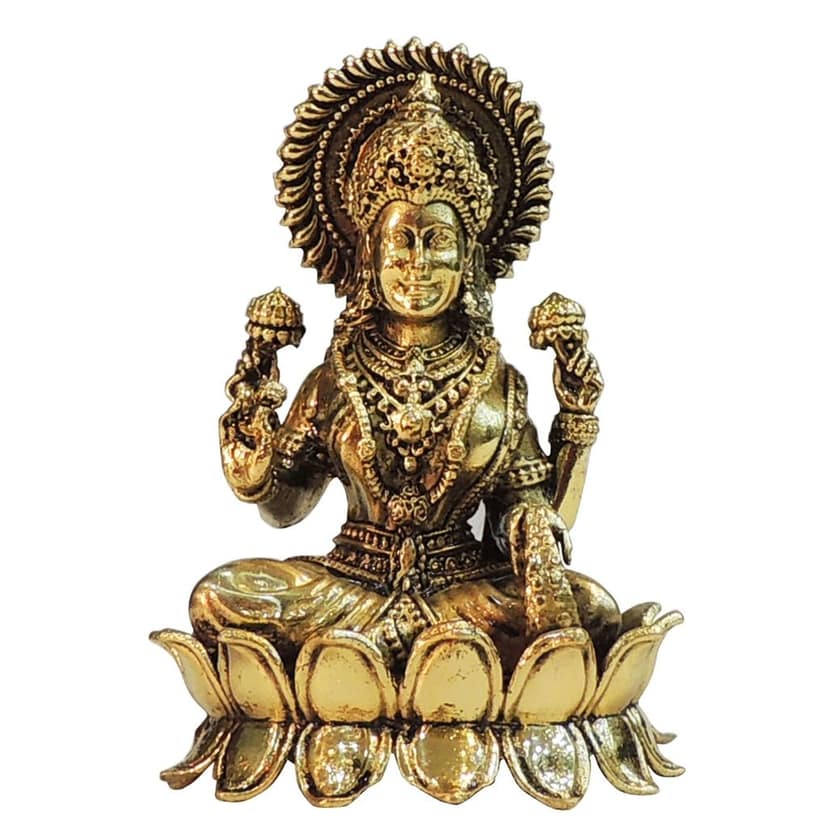 Machine Made Brass Laxmi Ji Idol � Goddess Lakshmi Decorative Statue, Height : 4 Inch (BSMAS1827 L) view 2