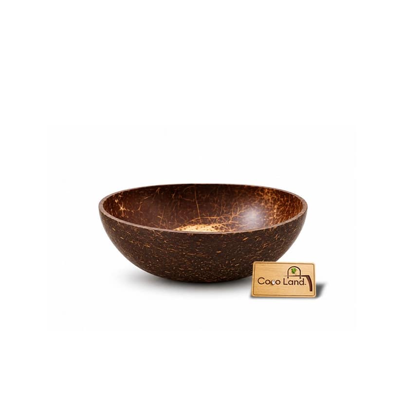 CocoLand ROUND Coconut Shell SAUCE & PICKLE Bowl 100 ml | Handcrafted Natural Coconut Shell Bowl | Coconut Oil Polished Chutney, Dip & Pickle Serving Bowl | Eco-Friendly Reusable Snack & Dessert Bowl