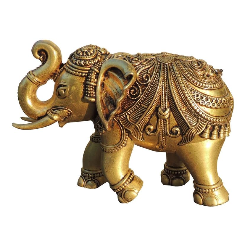 Brass Elephant (Haathi) Home Decorative Showpiece, Height : 4 Inch (BSMAS1707 G) view 2