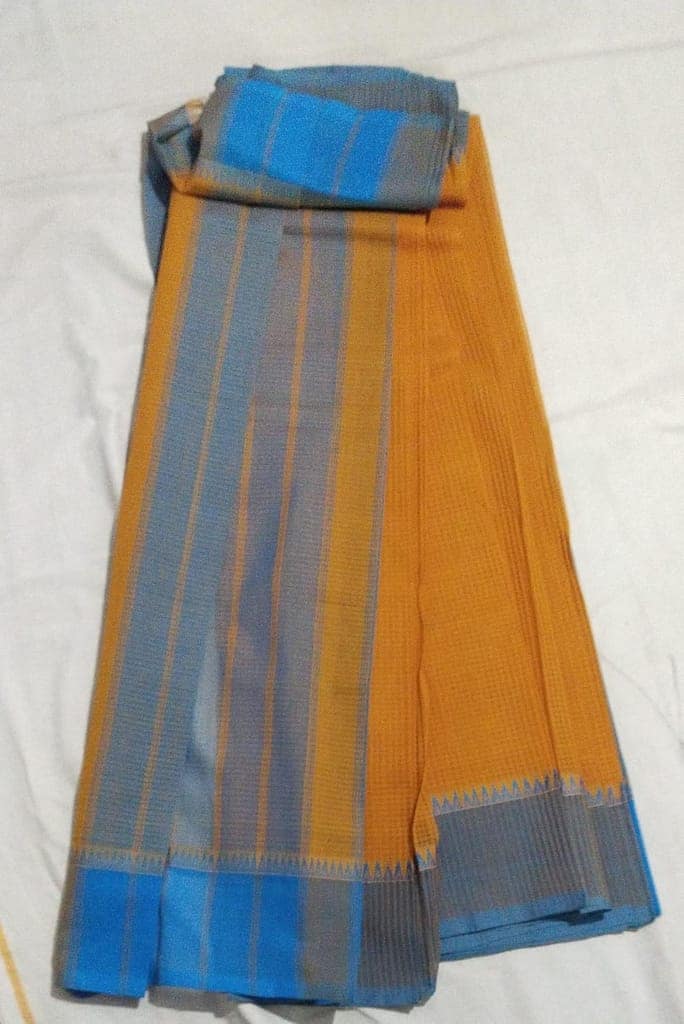Pure Handloom Cotton Saree With Blouse Piece view 2