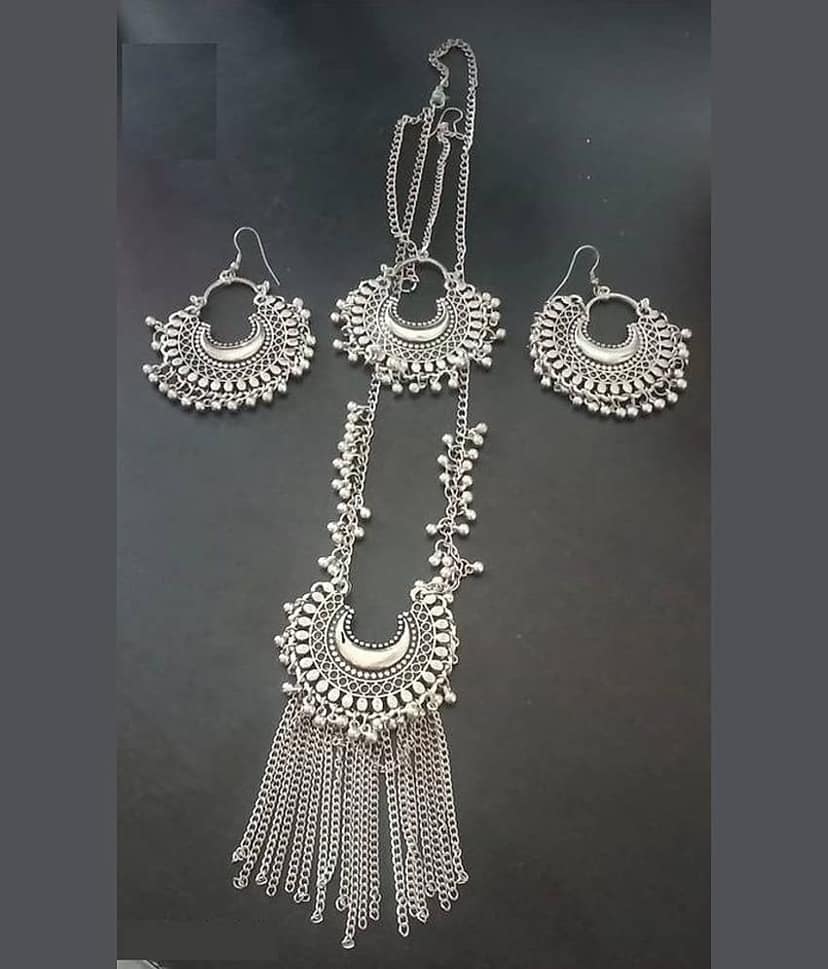 Samridhi DC Silver Alloy Necklace Set ( Pack of 1 )