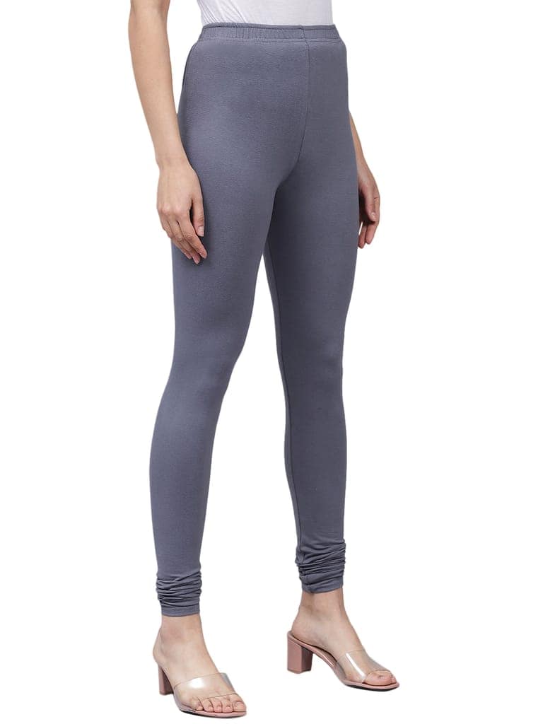 SOFT COLORS Women's Skinny Fit Ethnic Wear Churidar Leggings (Steel Grey) view 4