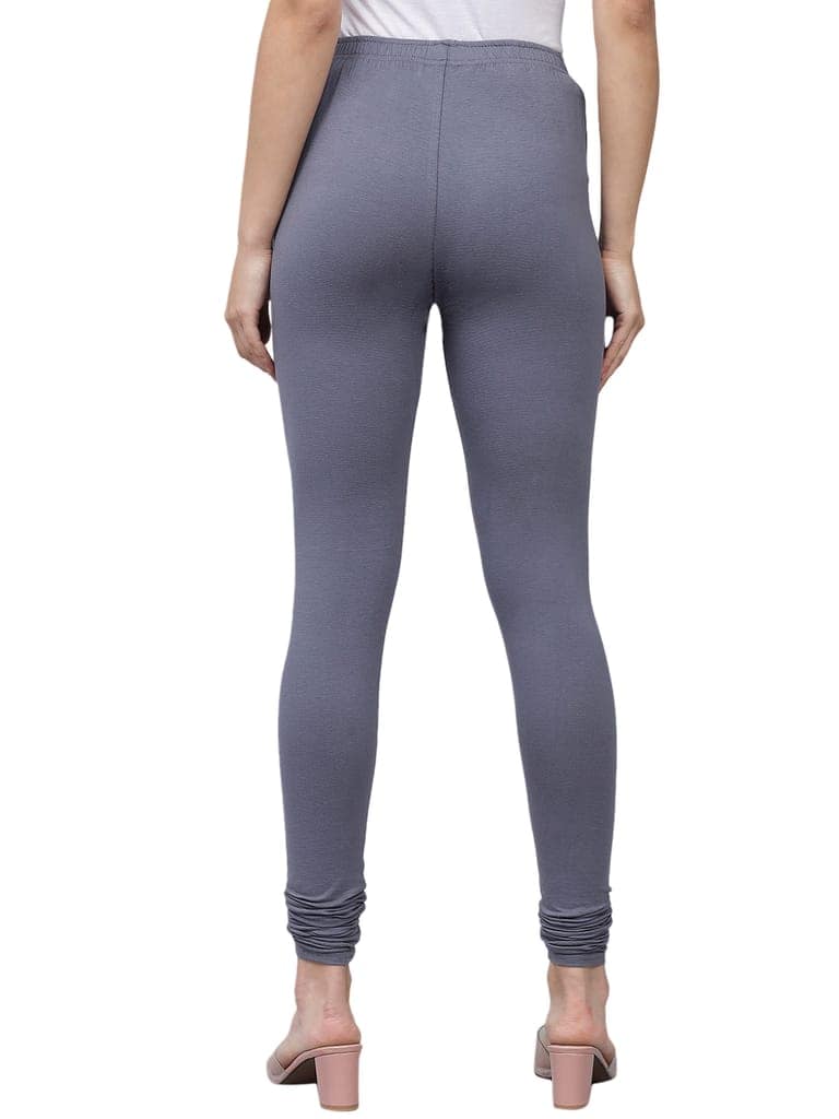 SOFT COLORS Women's Skinny Fit Ethnic Wear Churidar Leggings (Steel Grey) view 6