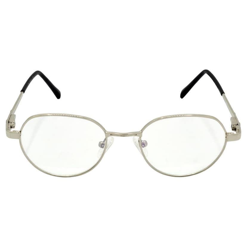 Hrinkar Trending Eyeglasses: Silver Oval Optical Spectacle Frame For Men & Women |HFRM-SLVR-19015 view 2
