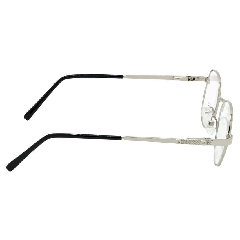 Hrinkar Trending Eyeglasses: Silver Oval Optical Spectacle Frame For Men & Women |HFRM-SLVR-19015 view 3