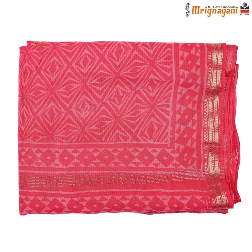 HANDLOOM MAHESHWARI SILK SAREE WITH BLOUSE (SKU - 3N0103110522, SAREE-1165) view 5