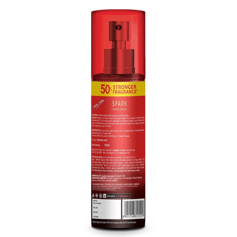 KamaSutra Spark Power Series Fragrance Body Spray 135Ml, Fresh, Unisex view 7