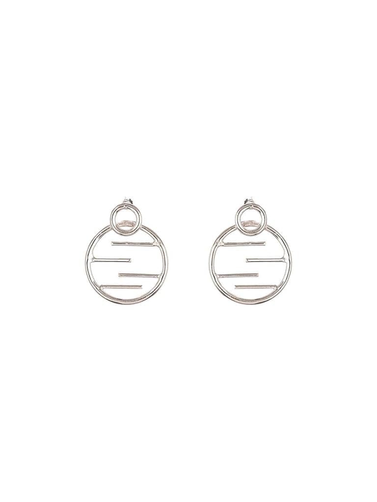 925 Sterling Silver Circular Quirky Statement Drop Minimal Earrings view 7