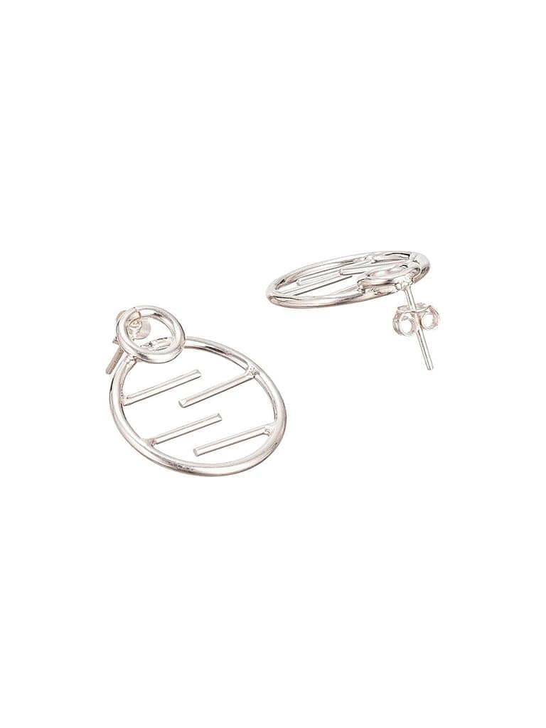 925 Sterling Silver Circular Quirky Statement Drop Minimal Earrings view 8