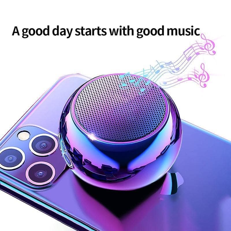 Mini Speaker Boost 4 Colorful Wireless Bluetooth Speaker Mini Electroplating Round Steel Speaker (Random from 4 colour) Pack of 1 view 3