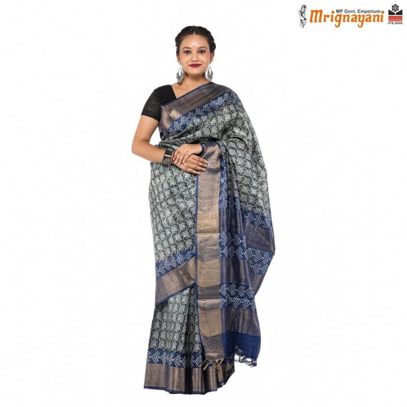 HANDLOOM KOSA SAREE WITH BLOUSE (SKU - 3H0201120622, SAREE - 1175) view 3