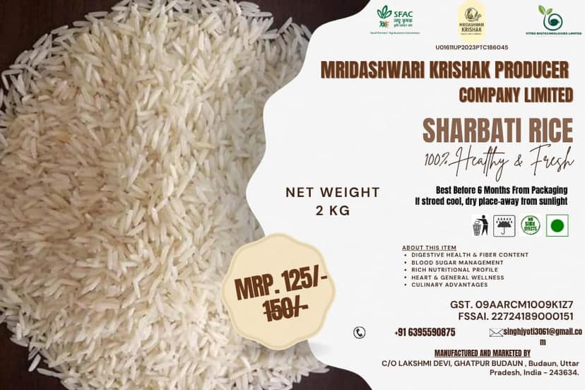 Mridashwari Krishak Sharbati Rice 2kg view 3